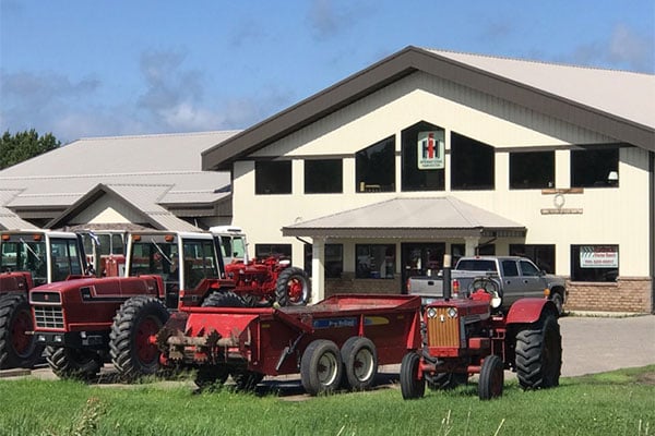 Outside of Rudnicki Tractor Ranch's Building in Blackduck, Minnesota